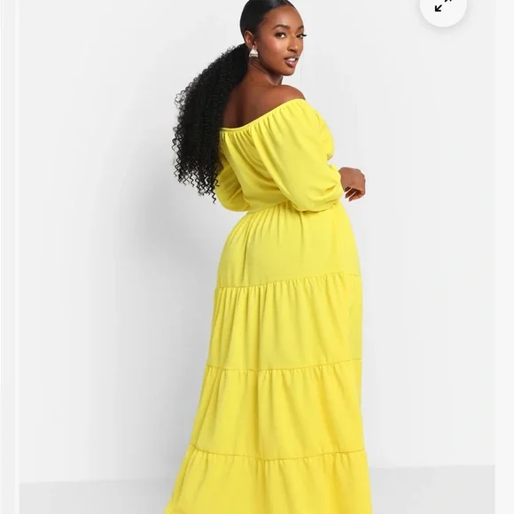 TIERED MAXI A LINE DRESS - Picture 2 of 7